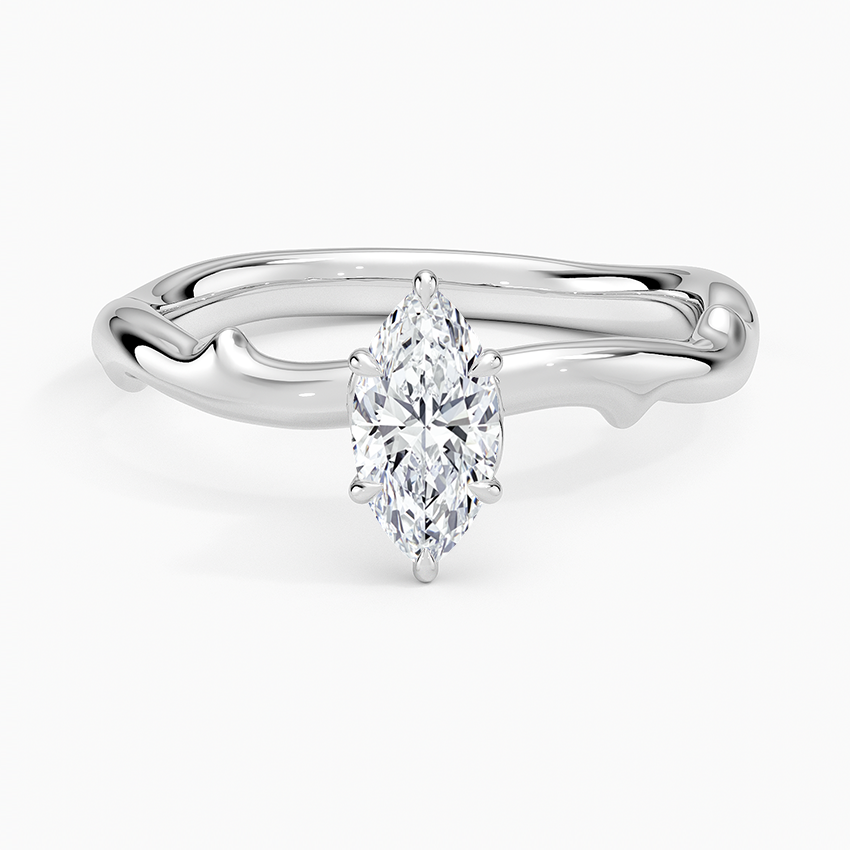Rose Thorn Hidden Accent Diamond Ring (1/4 ct. tw.) Platinum Marquise Engagement Ring
