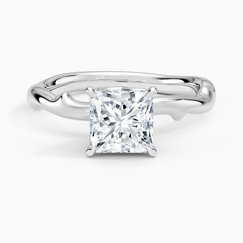 Rose Thorn Hidden Accent Diamond Ring (1/4 ct. tw.) Platinum Princess Engagement Ring