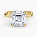 Rose Thorn Hidden Accent Diamond Ring (1/4 ct. tw.) Yellow Gold 18k Asscher Engagement Ring
