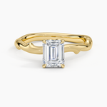 Rose Thorn Hidden Accent Diamond Ring (1/4 ct. tw.) Yellow Gold 18k Emerald Engagement Ring