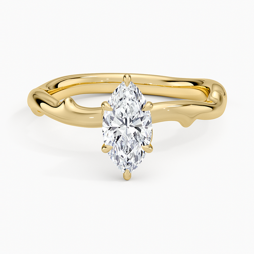 Rose Thorn Hidden Accent Diamond Ring (1/4 ct. tw.) Yellow Gold 18k Marquise Engagement Ring