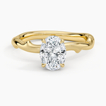 Rose Thorn Hidden Accent Diamond Ring (1/4 ct. tw.) Yellow Gold 18k Oval Engagement Ring