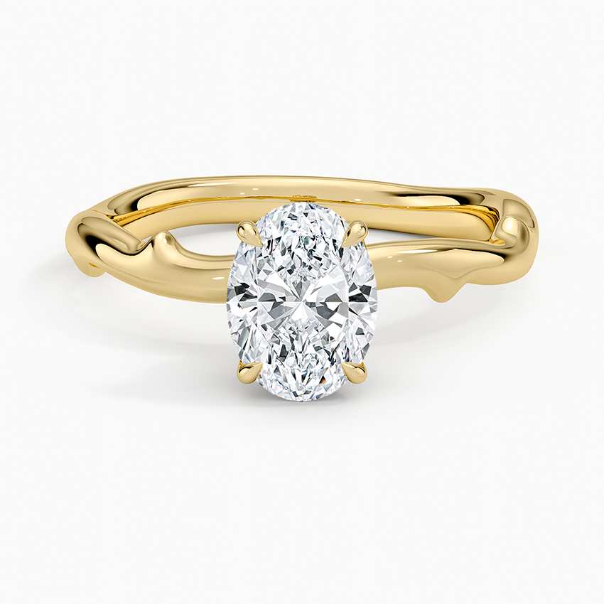 Rose Thorn Hidden Accent Diamond Ring (1/4 ct. tw.) Yellow Gold 18k Oval Engagement Ring