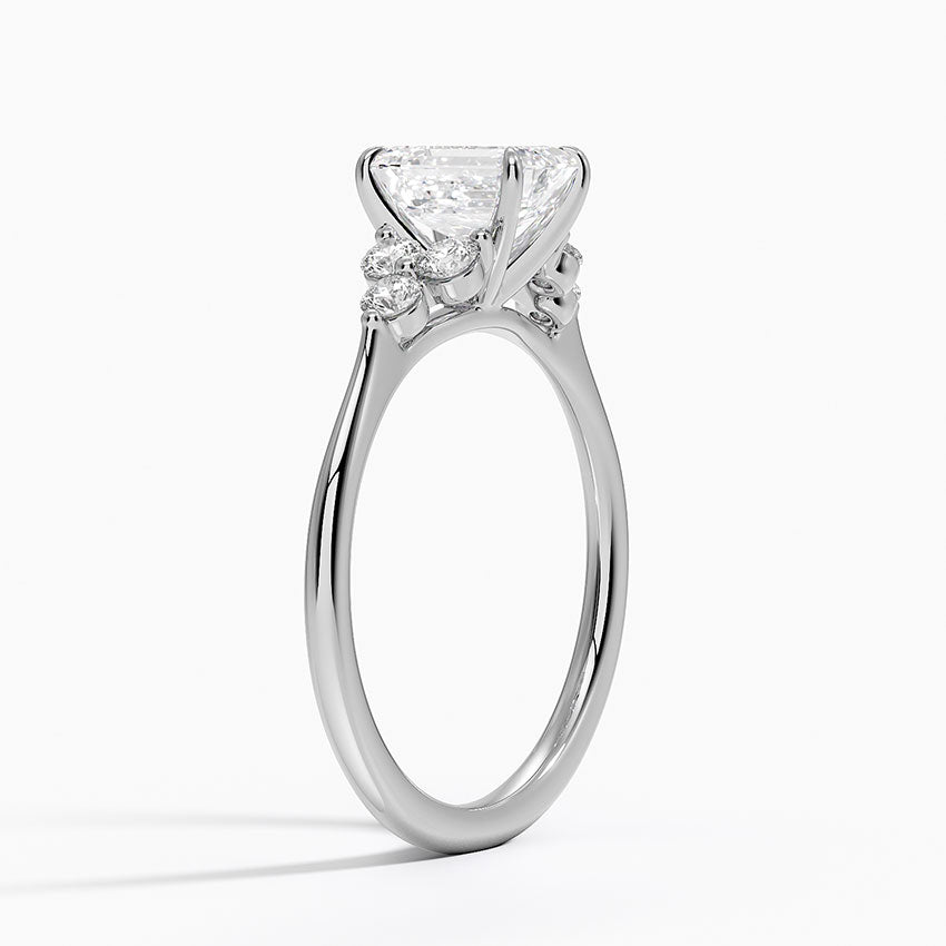 Luxe Melody Diamond Ring (1/5 ct. tw.) Platinum Emerald Engagement Ring