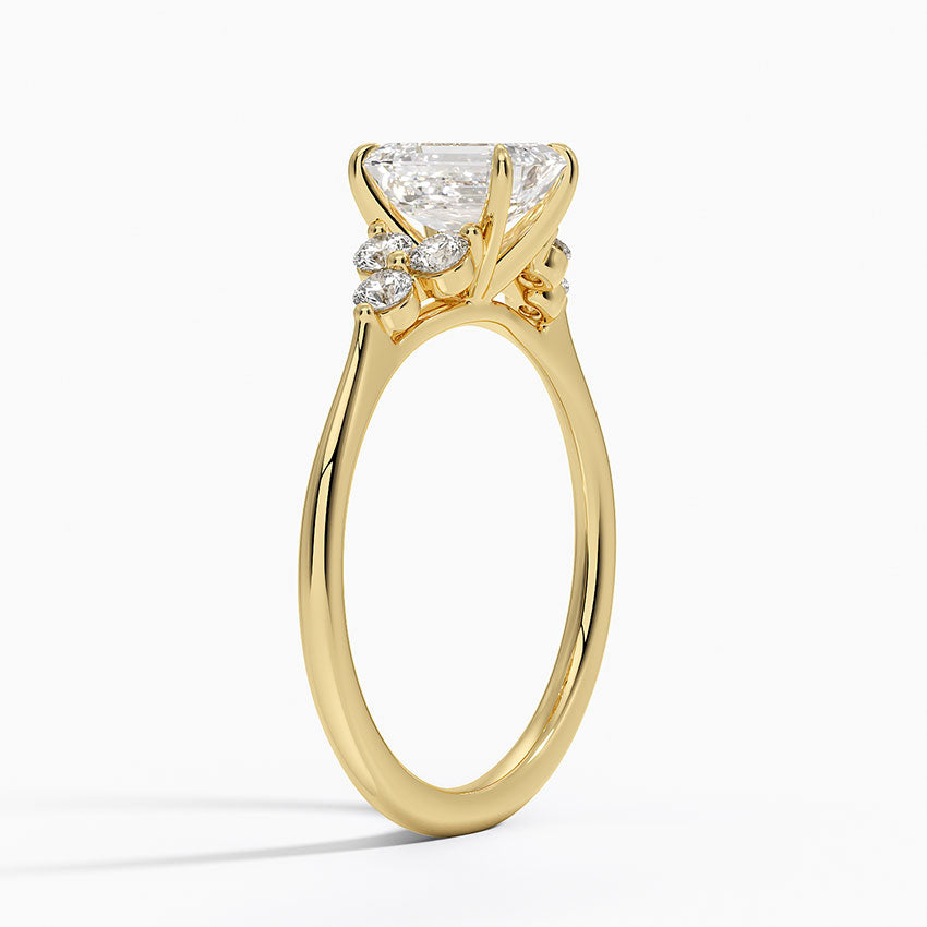 Luxe Melody Diamond Ring (1/5 ct. tw.) Yellow Gold 18k Emerald Engagement Ring