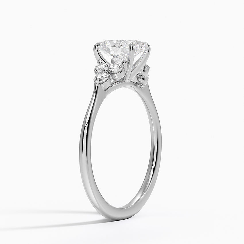 Luxe Melody Diamond Ring (1/5 ct. tw.) Platinum Oval Engagement Ring