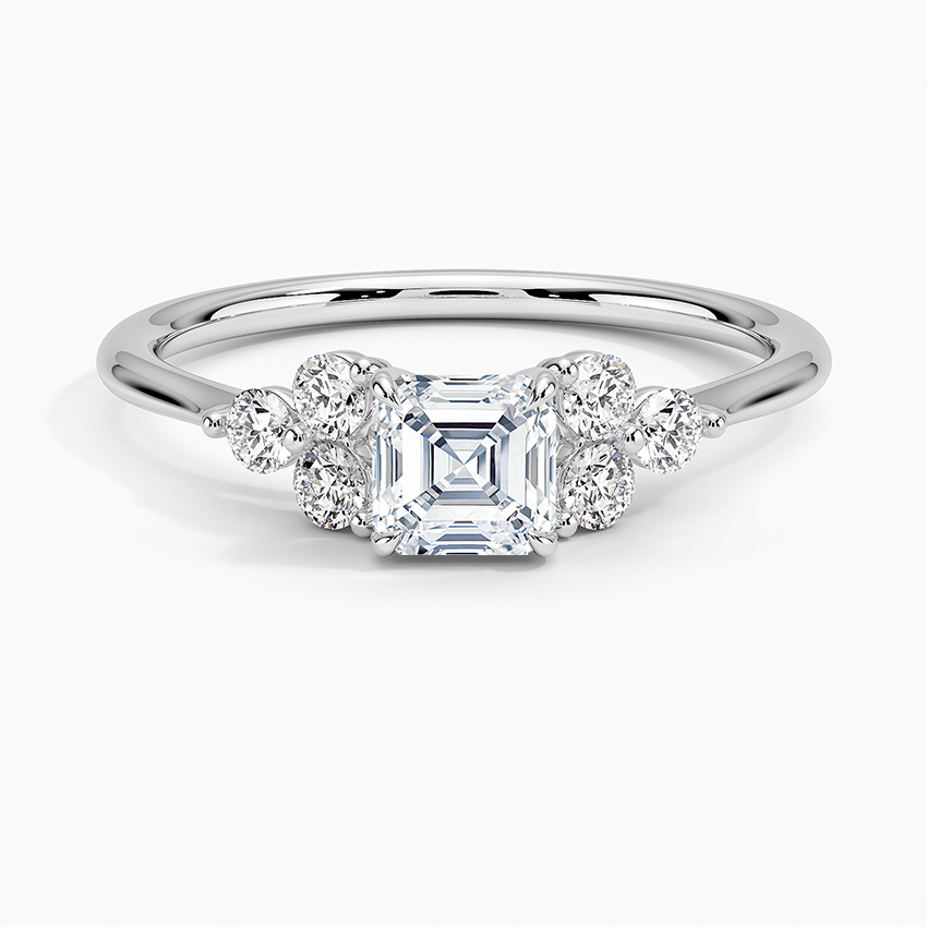 Luxe Melody Diamond Ring (1/5 ct. tw.) Platinum Asscher Engagement Ring