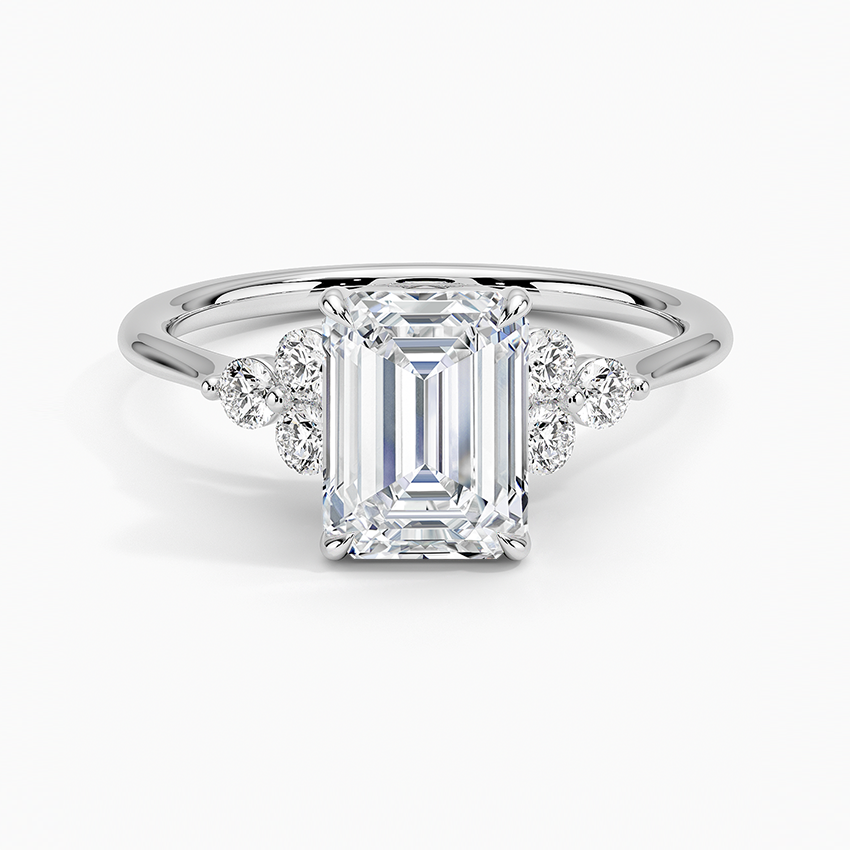 Luxe Melody Diamond Ring (1/5 ct. tw.) Platinum Emerald Engagement Ring