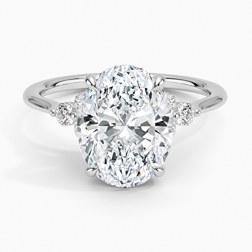 Luxe Melody Diamond Ring (1/5 ct. tw.) Platinum Oval Engagement Ring