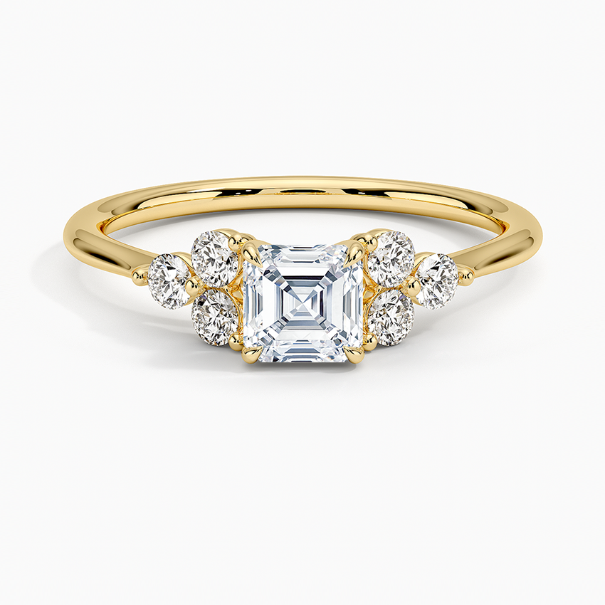 Luxe Melody Diamond Ring (1/5 ct. tw.) Yellow Gold 18k Asscher Engagement Ring
