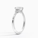Aria Three Stone Diamond Ring (1/10 ct. tw.) Platinum Cushion Engagement Ring