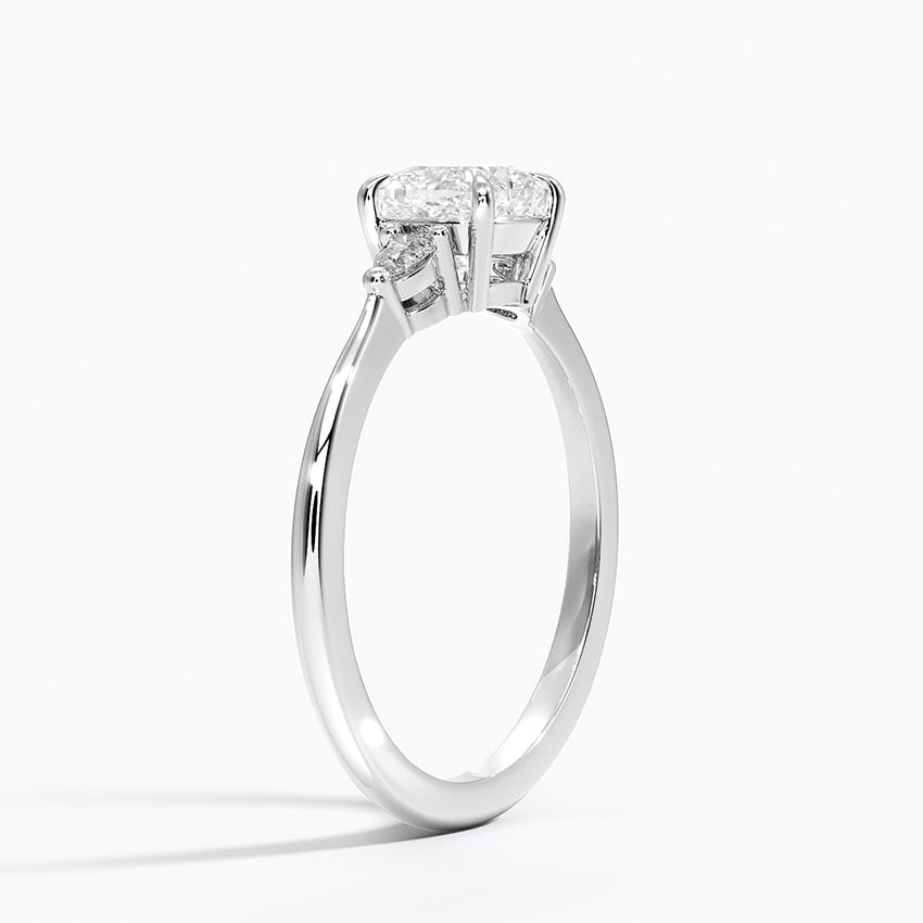 Aria Three Stone Diamond Ring (1/10 ct. tw.) Platinum Cushion Engagement Ring