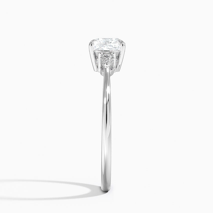 Aria Three Stone Diamond Ring (1/10 ct. tw.) Platinum Cushion Engagement Ring