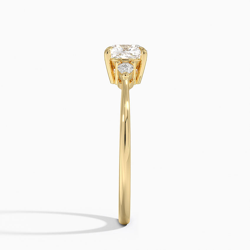 Aria Three Stone Diamond Ring (1/10 ct. tw.) Yellow Gold 18k Cushion Engagement Ring