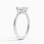 Aria Three Stone Diamond Ring (1/10 ct. tw.) Platinum Emerald Engagement Ring