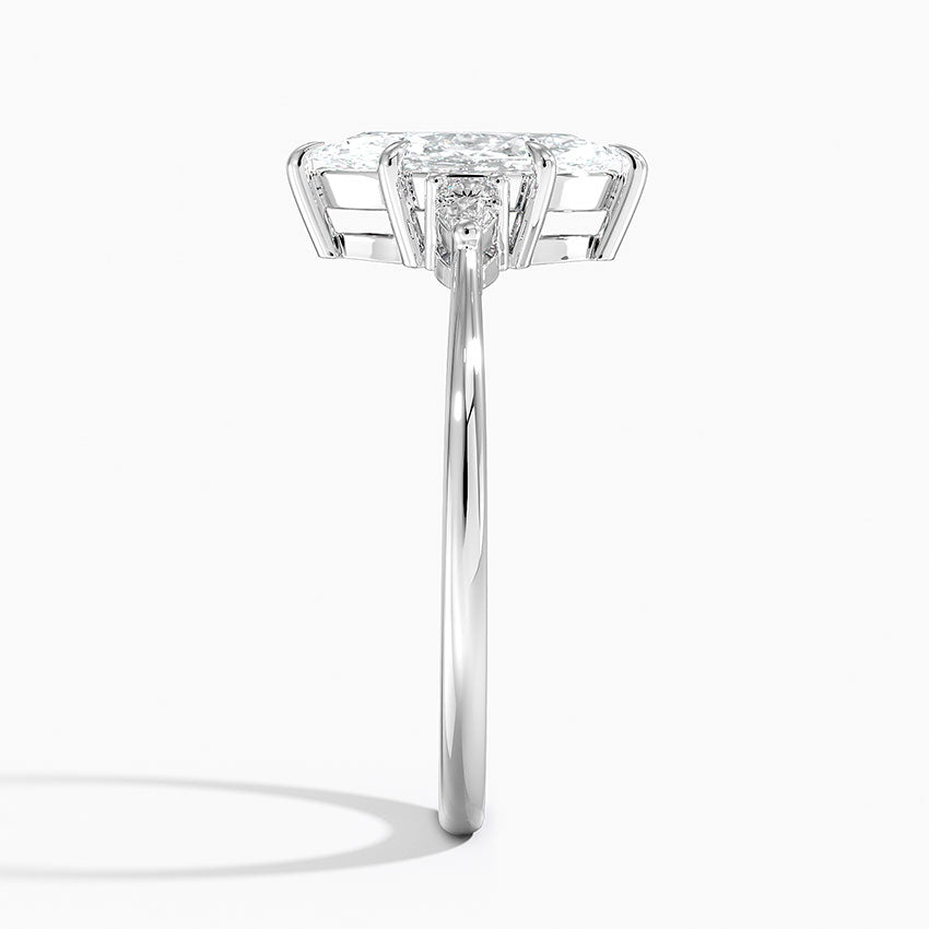 Aria Three Stone Diamond Ring (1/10 ct. tw.) Platinum Marquise Engagement Ring