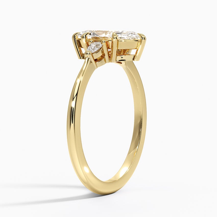 Aria Three Stone Diamond Ring (1/10 ct. tw.) Yellow Gold 18k Marquise Engagement Ring