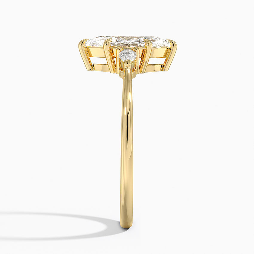 Aria Three Stone Diamond Ring (1/10 ct. tw.) Yellow Gold 18k Marquise Engagement Ring