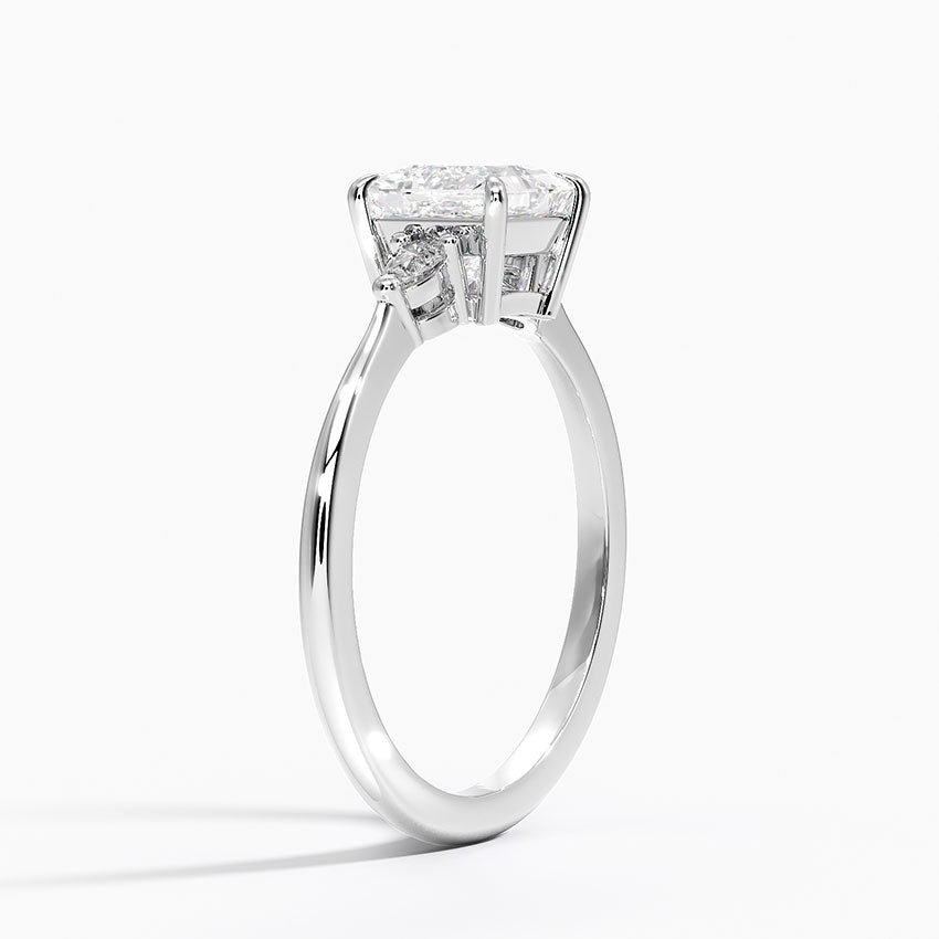 Aria Three Stone Diamond Ring (1/10 ct. tw.) Platinum Princess Engagement Ring