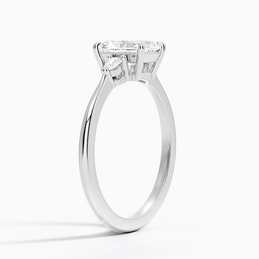Aria Three Stone Diamond Ring (1/10 ct. tw.) Platinum Radiant Engagement Ring
