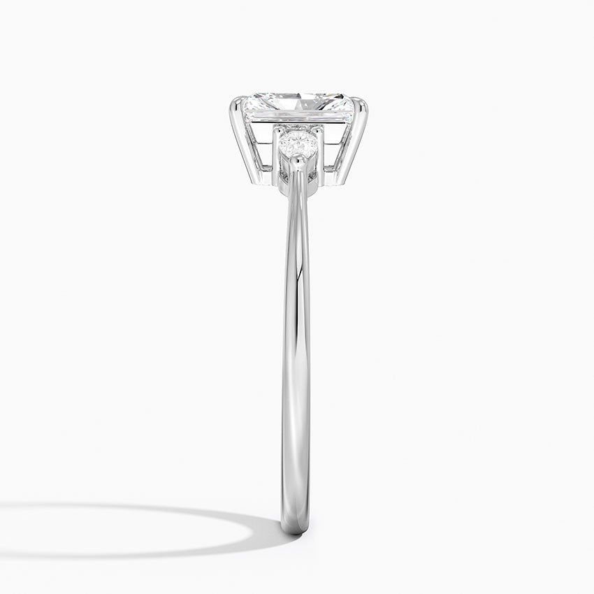 Aria Three Stone Diamond Ring (1/10 ct. tw.) Platinum Radiant Engagement Ring