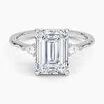 Aria Three Stone Diamond Ring (1/10 ct. tw.) Platinum Emerald Engagement Ring