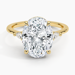 Aria Three Stone Diamond Ring (1/10 ct. tw.) Yellow Gold 18k Oval Engagement Ring
