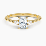 Aria Three Stone Diamond Ring (1/10 ct. tw.) Yellow Gold 18k Radiant Engagement Ring
