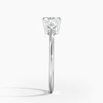 Trillion Cut Three Stone Diamond Ring Platinum Asscher Engagement Ring