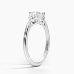Trillion Cut Three Stone Diamond Ring Platinum Cushion Engagement Ring