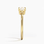 Trillion Cut Three Stone Diamond Ring Yellow Gold 18k Cushion Engagement Ring