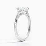 Trillion Cut Three Stone Diamond Ring Platinum Emerald Engagement Ring
