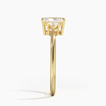 Trillion Cut Three Stone Diamond Ring Yellow Gold 18k Radiant Engagement Ring