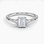 Trillion Cut Three Stone Diamond Ring Platinum Emerald Engagement Ring