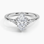 Trillion Cut Three Stone Diamond Ring Platinum Marquise Engagement Ring