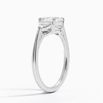 Luxe Trillion Cut Three Stone Diamond Ring Platinum Asscher Engagement Ring