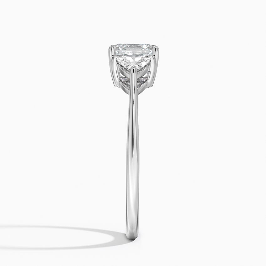 Luxe Trillion Cut Three Stone Diamond Ring Platinum Asscher Engagement Ring