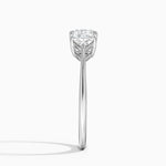 Luxe Trillion Cut Three Stone Diamond Ring Platinum Cushion Engagement Ring
