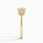 Luxe Trillion Cut Three Stone Diamond Ring Yellow Gold 18k Princess Engagement Ring