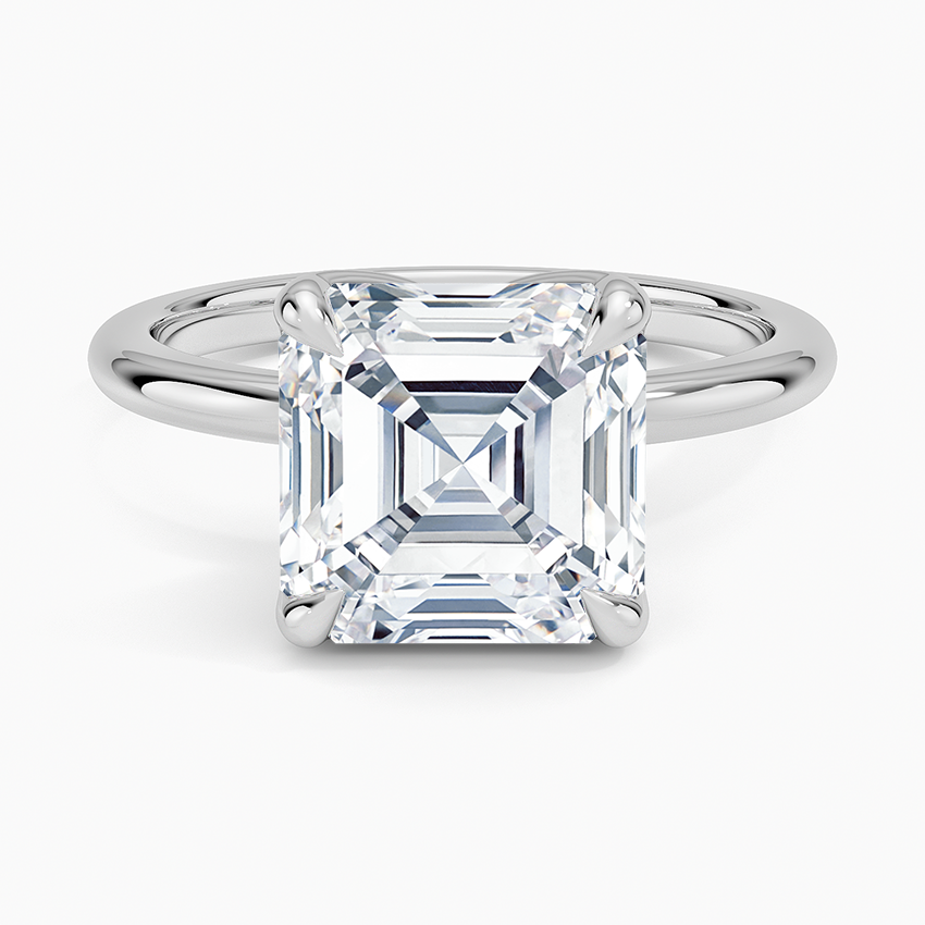 Elodie 1.8mm Solitaire Ring Platinum Asscher Engagement Ring