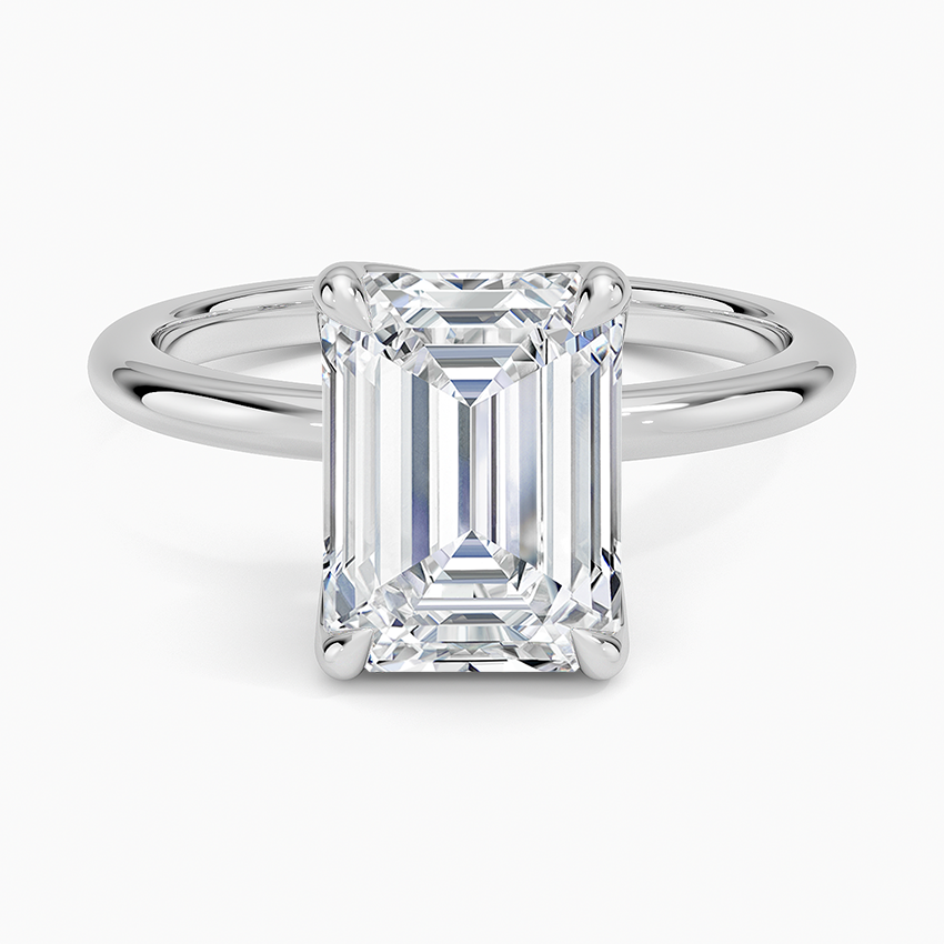 Elodie 1.8mm Solitaire Ring Platinum Emerald Engagement Ring