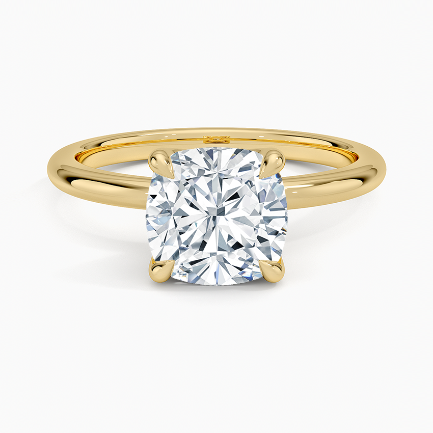 Elodie 1.8mm Solitaire Ring Yellow Gold 18k Cushion Engagement Ring