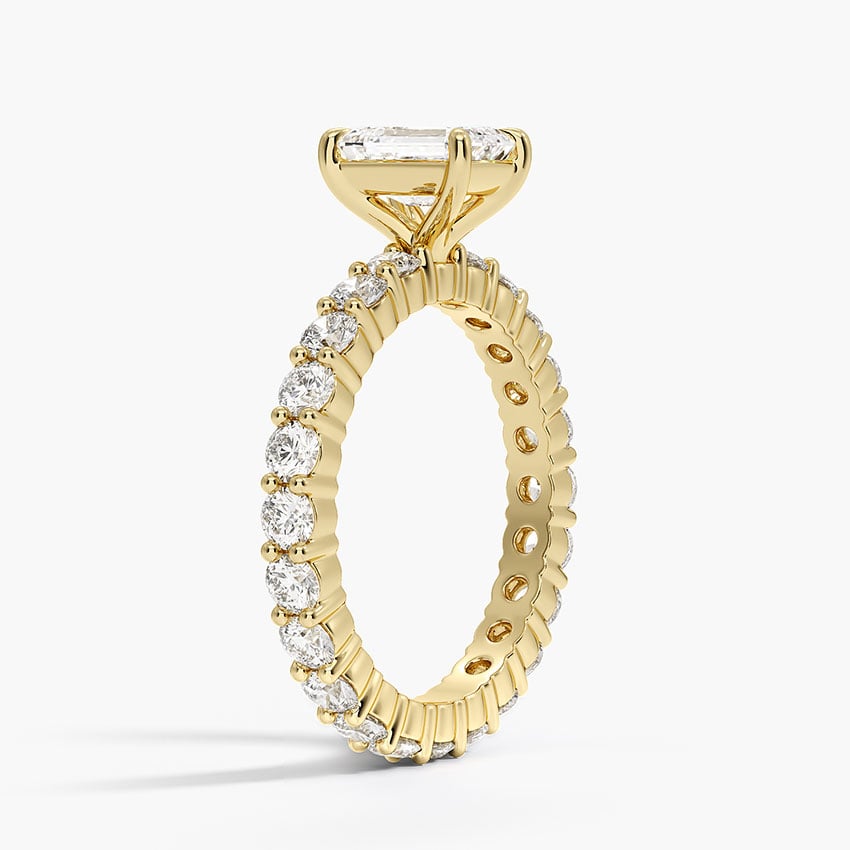 Perfect Fit Eternity Diamond Ring (1 1/3 ct. tw.) Yellow Gold 18k Emerald Engagement Ring