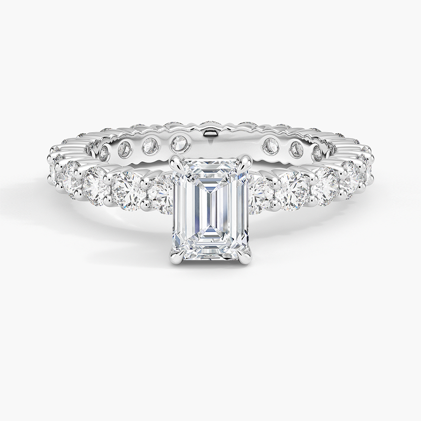 Perfect Fit Eternity Diamond Ring (1 1/3 ct. tw.) Platinum Emerald Engagement Ring