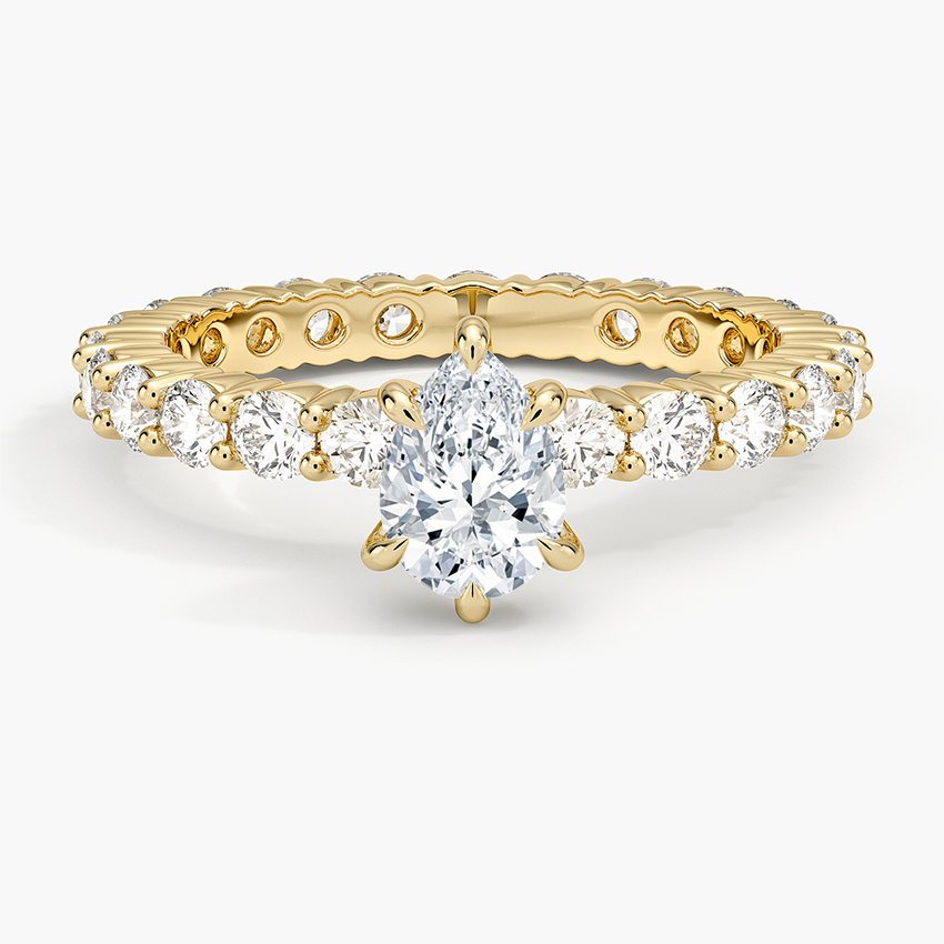 Perfect Fit Eternity Diamond Ring (1 1/3 ct. tw.) Yellow Gold 18k Pear Engagement Ring