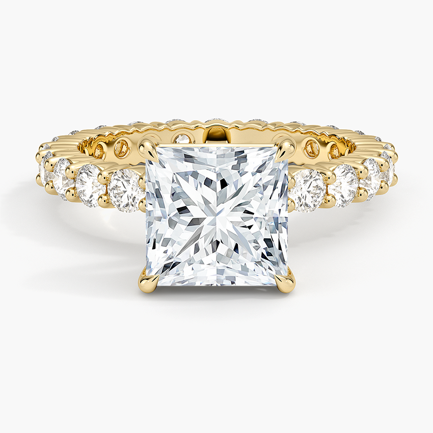 Perfect Fit Eternity Diamond Ring (1 1/3 ct. tw.) Yellow Gold 18k Princess Engagement Ring
