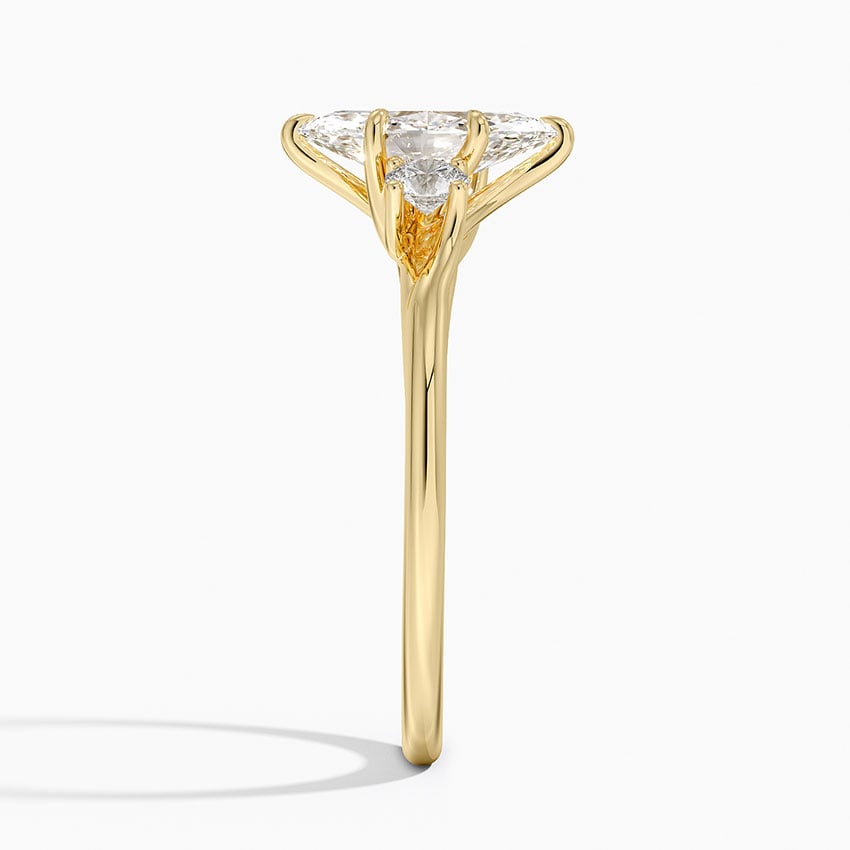 Delilah Three Stone Diamond Ring Yellow Gold 18k Marquise Engagement Ring