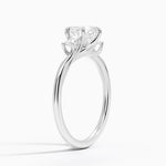 Delilah Three Stone Diamond Ring Platinum Oval Engagement Ring