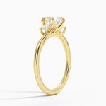 Delilah Three Stone Diamond Ring Yellow Gold 18k Oval Engagement Ring