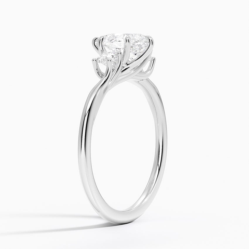 Delilah Three Stone Diamond Ring Platinum Pear Engagement Ring